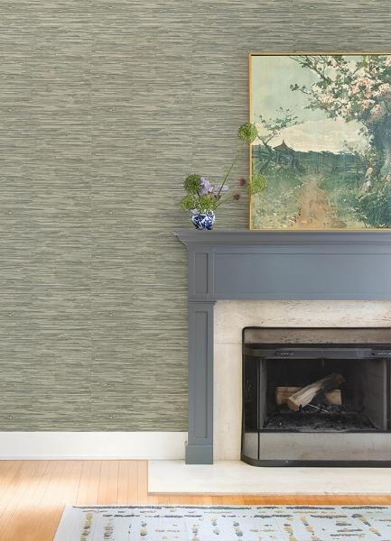 A Street Prints Exhale Moss Woven Faux Grasscloth Wallpaper