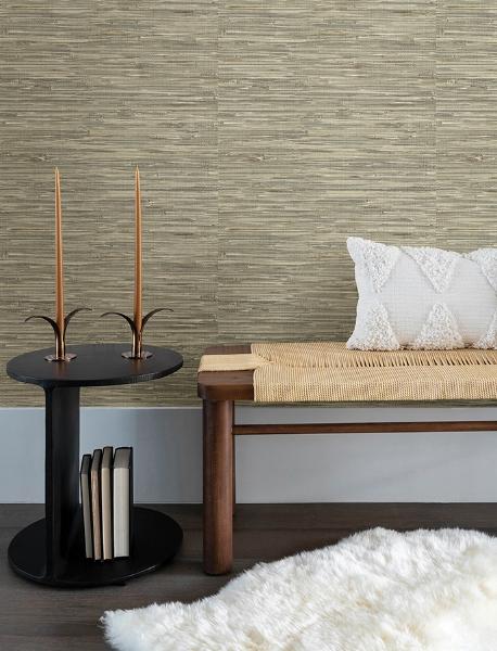 A Street Prints Exhale Olive Woven Faux Grasscloth Wallpaper