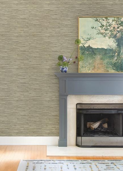 A Street Prints Exhale Olive Woven Faux Grasscloth Wallpaper