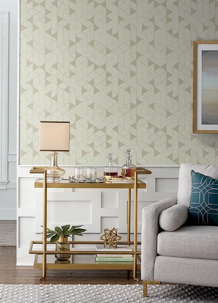 A Street Prints Fairbank Champagne Linen Geometric Wallpaper By Scott Living