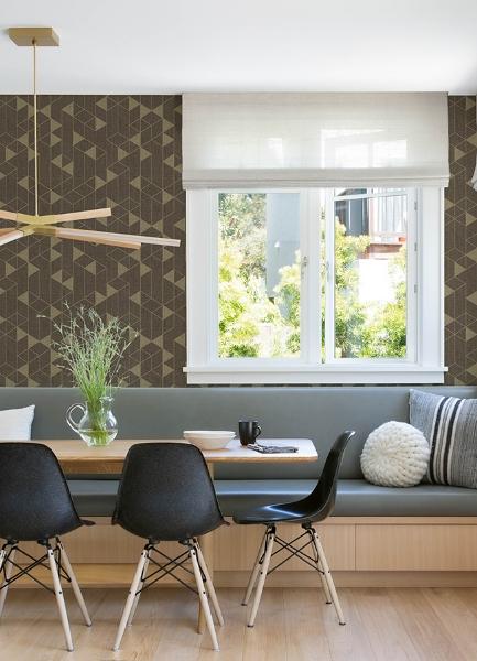 A Street Prints Fairbank Chocolate Linen Geometric Wallpaper By Scott Living
