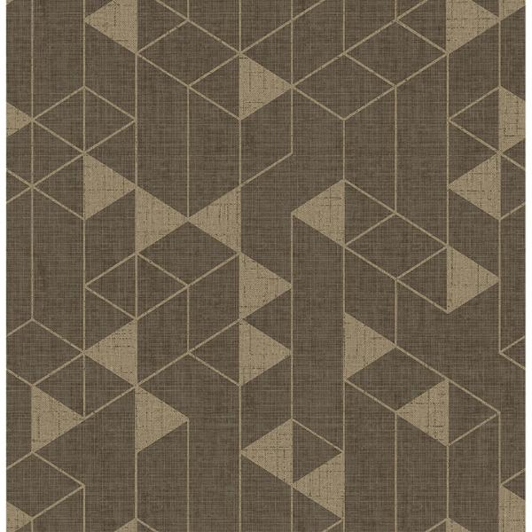 a street prints Fairbank Chocolate Linen Geometric Wallpaper by Scott Living