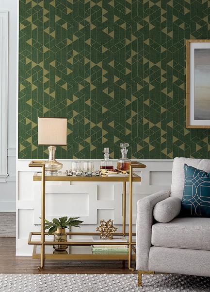 A Street Prints Fairbank Evergreen Linen Geometric Wallpaper By Scott Living