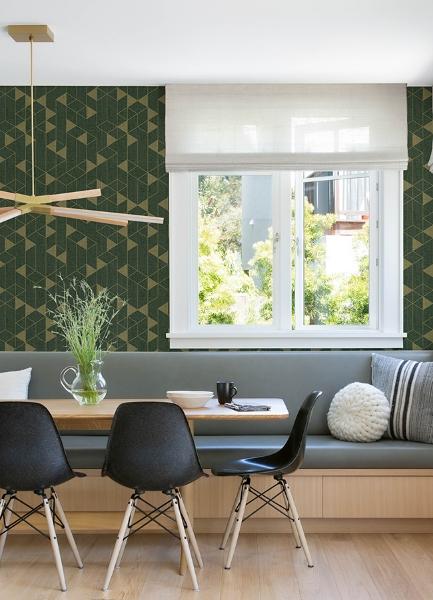 A Street Prints Fairbank Evergreen Linen Geometric Wallpaper By Scott Living