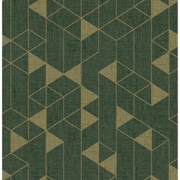 a street prints Fairbank Evergreen Linen Geometric Wallpaper by Scott Living