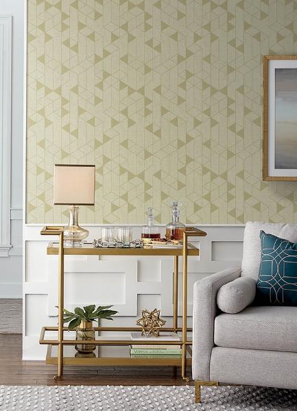 A Street Prints Fairbank Gold Linen Geometric Wallpaper By Scott Living