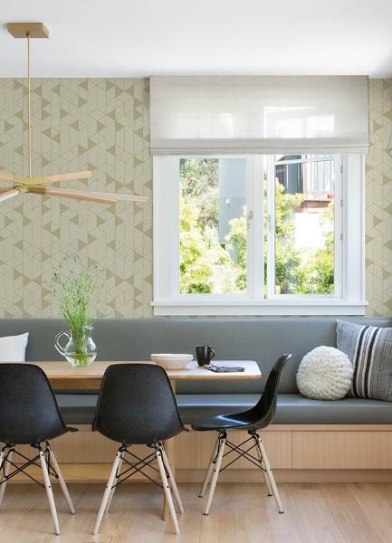 A Street Prints Fairbank Gold Linen Geometric Wallpaper By Scott Living