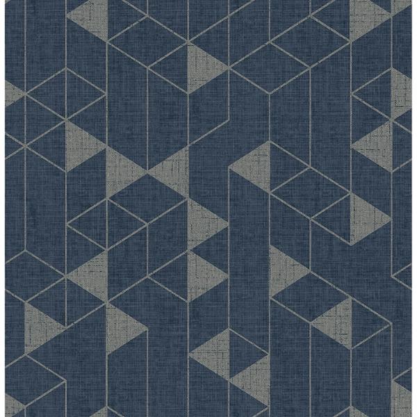 a street prints Fairbank Navy Linen Geometric Wallpaper by Scott Living