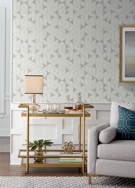 A Street Prints Fairbank Silver Linen Geometric Wallpaper By Scott Living