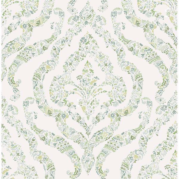 a street prints Featherton Light Green Floral Damask Wallpaper