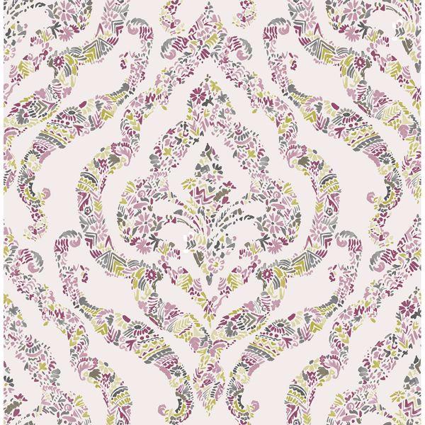 a street prints Featherton Pink Floral Damask Wallpaper