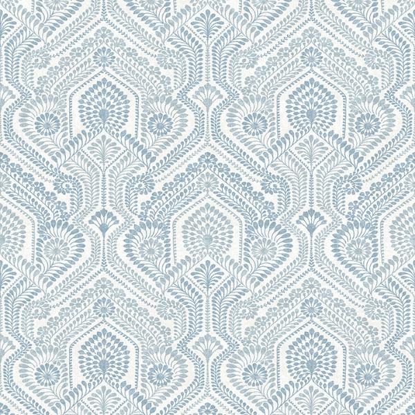 a street prints Fernback Blue Ornate Botanical Wallpaper