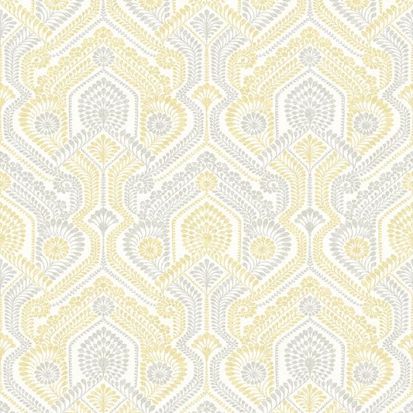a street prints Fernback Yellow Ornate Botanical Wallpaper