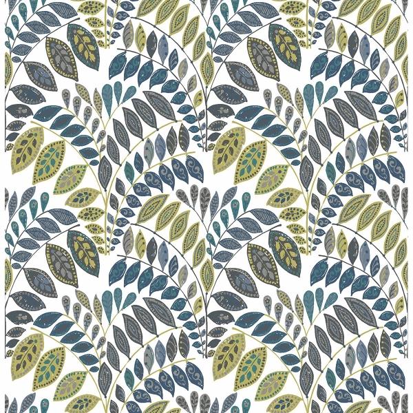 a street prints Fiddlehead Green Botanical Wallpaper