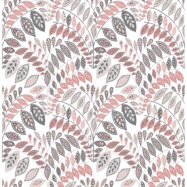 a street prints Fiddlehead Pink Botanical Wallpaper