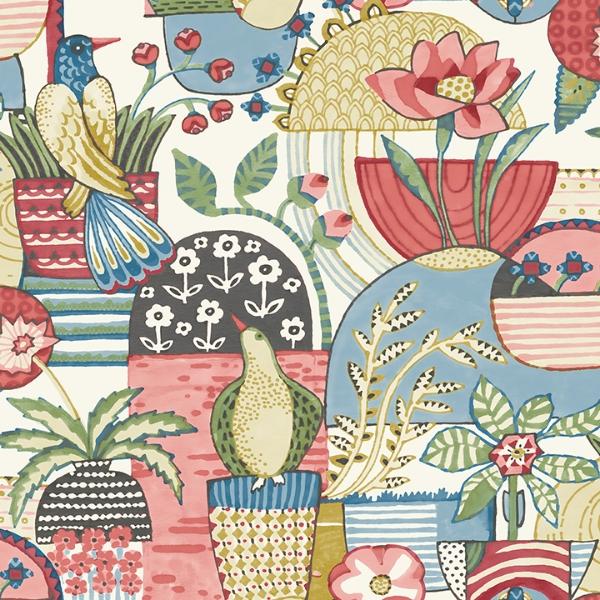 a street prints Fika Rose Blissful Birds & Blooms Wallpaper