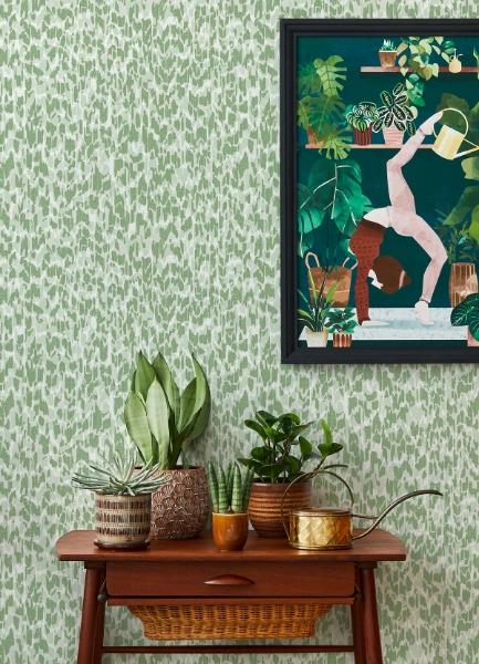 A Street Prints Flavia Green Animal Print Wallpaper
