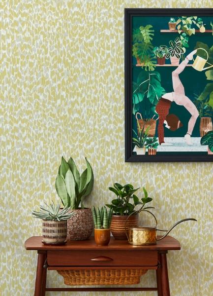 A Street Prints Flavia Yellow Animal Print Wallpaper