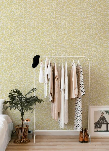 A Street Prints Flavia Yellow Animal Print Wallpaper