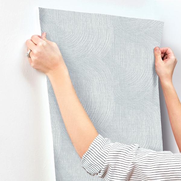 A Street Prints Folly Light Blue Zen Swirls Wallpaper