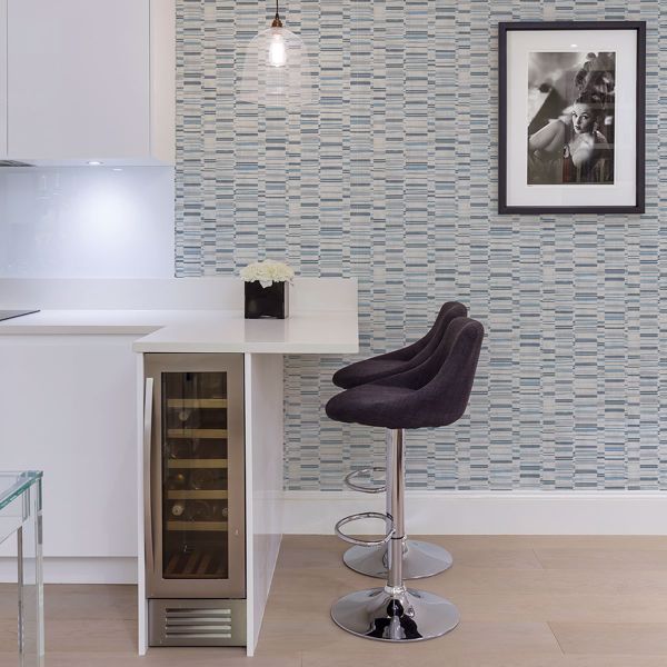 A Street Prints Fresnaye Blue Linen Stripe Wallpaper