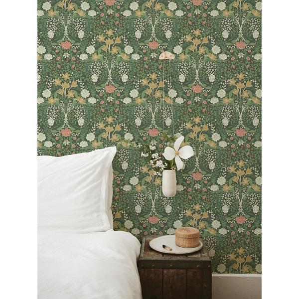 A Street Prints Froso Green Garden Damask Wallpaper