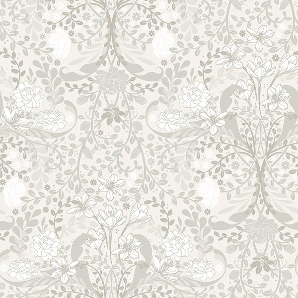 a street prints Froso Light Grey Garden Damask Wallpaper