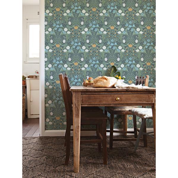 A Street Prints Froso Turquoise Garden Damask Wallpaper