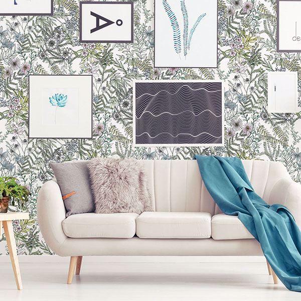 A Street Prints Full Bloom Off-White Floral Wallpaper