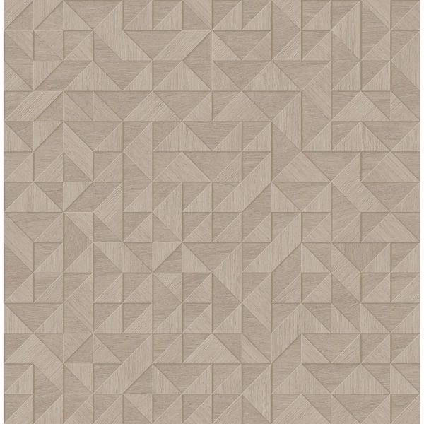 a street prints Gallerie Beige Geometric Wood Wallpaper