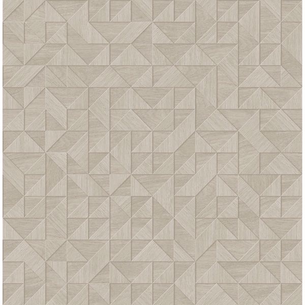 a street prints Gallerie Cream Geometric Wood Wallpaper
