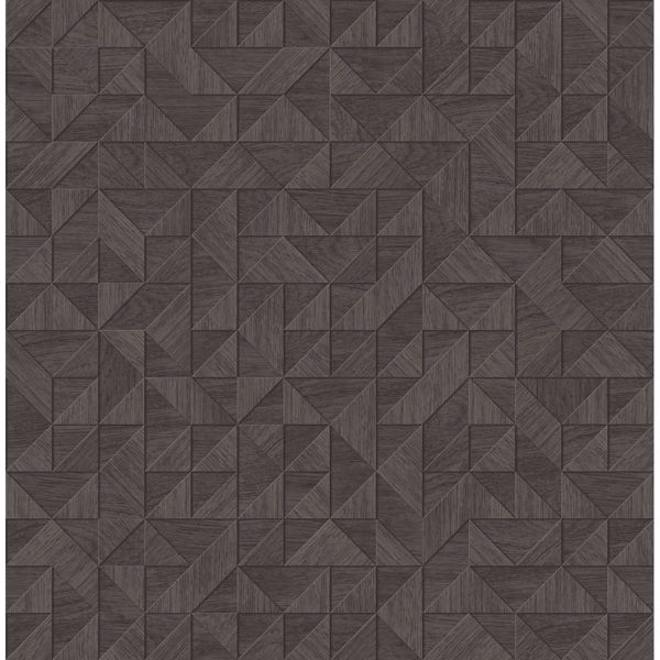 a street prints Gallerie Dark Brown Geometric Wood Wallpaper