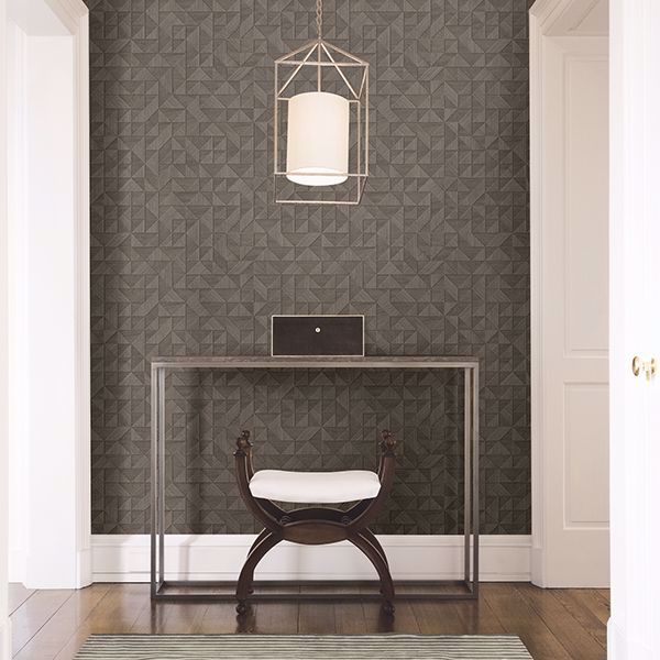 A Street Prints Gallerie Taupe Geometric Wood Wallpaper
