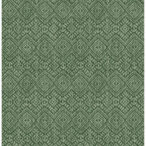 a street prints Gallivant Green Woven Geometric Wallpaper