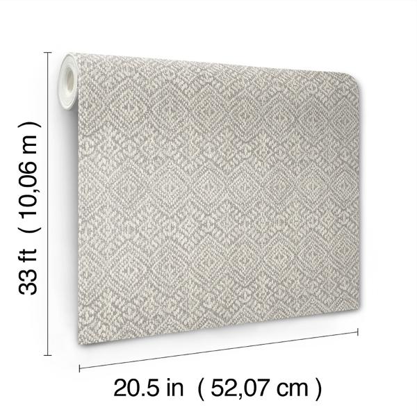 A Street Prints Gallivant Grey Woven Geometric Wallpaper