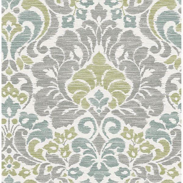 a street prints Garden of Eden Green Damask Wallpaper