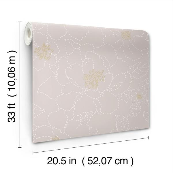 A Street Prints Gardena Lavender Embroidered Floral Wallpaper