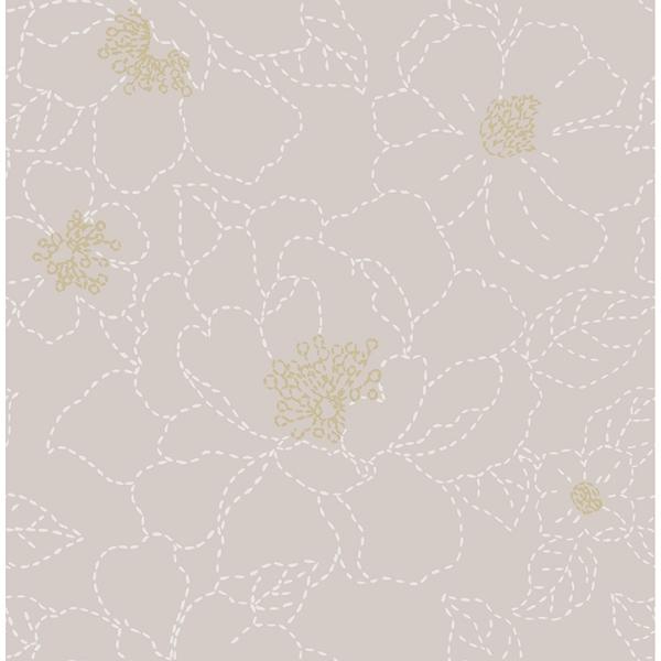 a street prints Gardena Lavender Embroidered Floral Wallpaper
