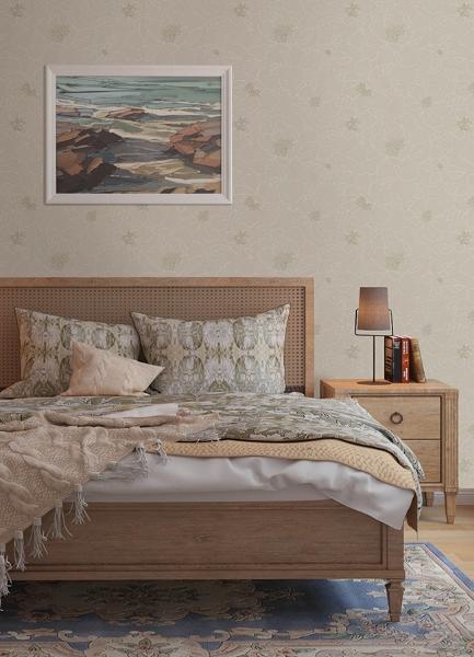 A Street Prints Gardena Light Grey Embroidered Floral Wallpaper