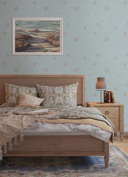 A Street Prints Gardena Sky Blue Embroidered Floral Wallpaper