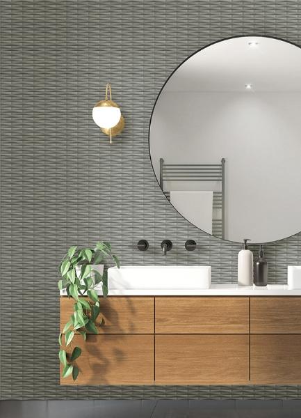 A Street Prints Gator Slate Geometric Stripe Wallpaper