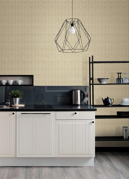 A Street Prints Gator Wheat Geometric Stripe Wallpaper