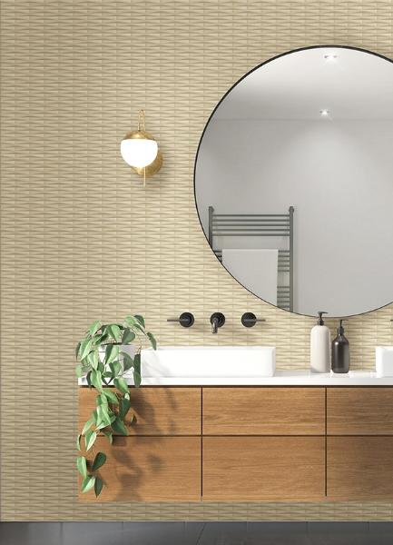 A Street Prints Gator Wheat Geometric Stripe Wallpaper