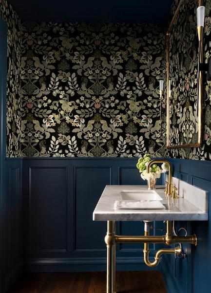 A Street Prints Getty Black Jungle Damask Wallpaper By Scott Living