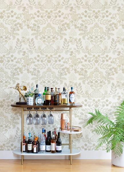A Street Prints Getty Cream Jungle Damask Wallpaper By Scott Living