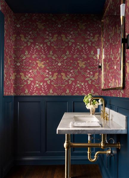 A Street Prints Getty Raspberry Jungle Damask Wallpaper By Scott Living