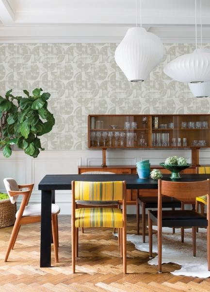 A Street Prints Giulietta Light Grey Painterly Geometric Wallpaper