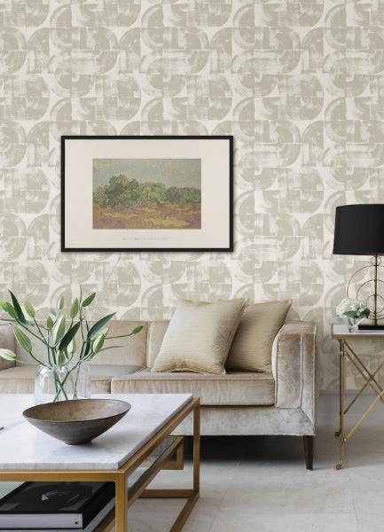 A Street Prints Giulietta Light Grey Painterly Geometric Wallpaper