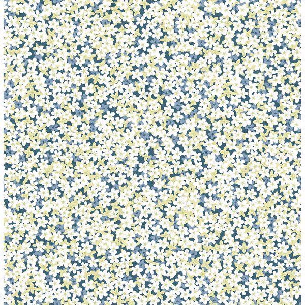 a street prints Giverny Blue Miniature Floral Wallpaper