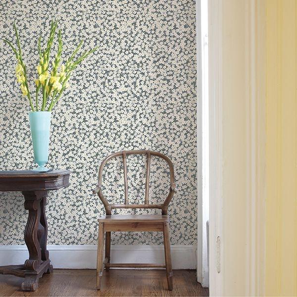 A Street Prints Giverny Grey Miniature Floral Wallpaper